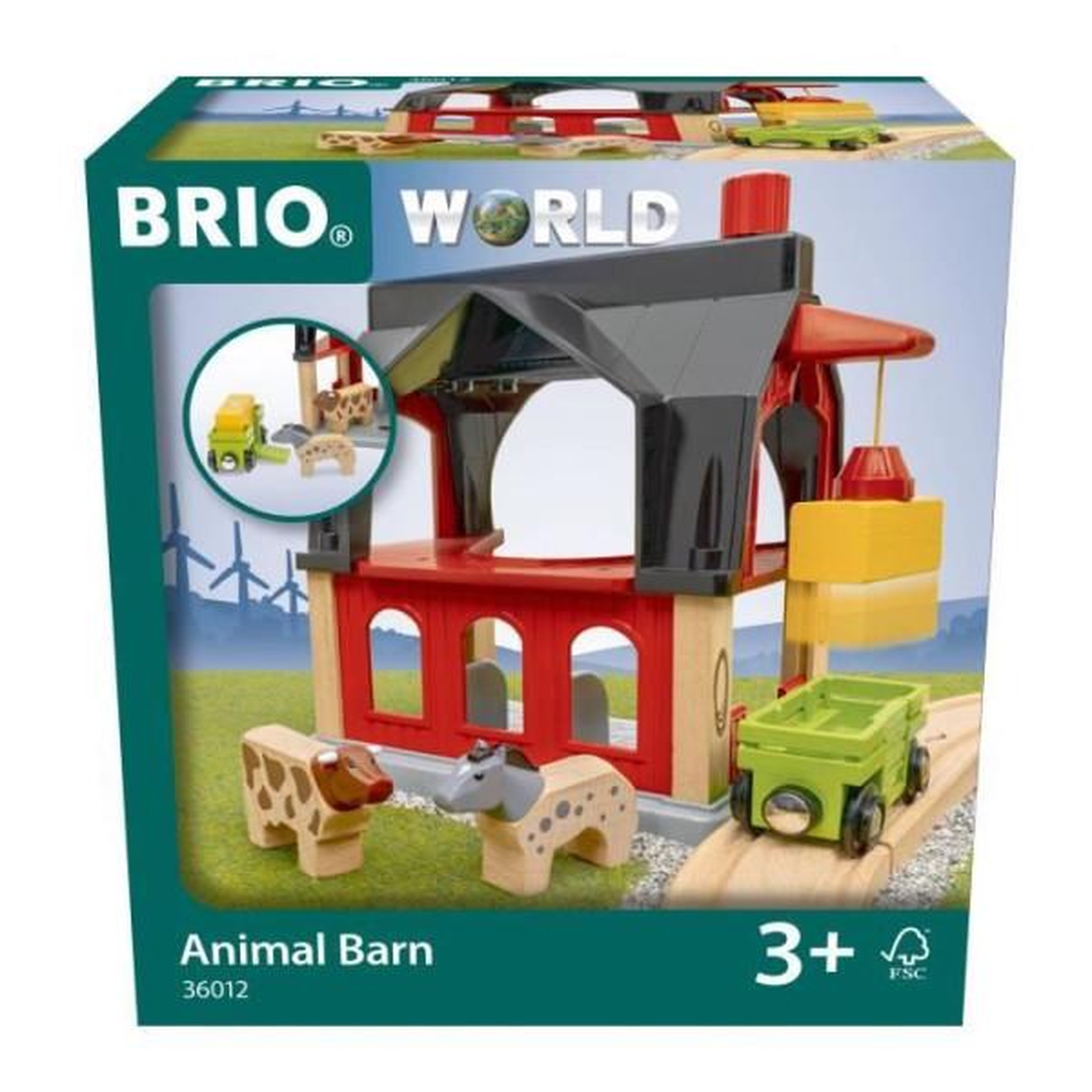 RAVENSBURGER BRIO World - 36012 - Grange des animaux - Accessoire pour circuit de train en bois - Jouet pour garçons et filles des 3 ans