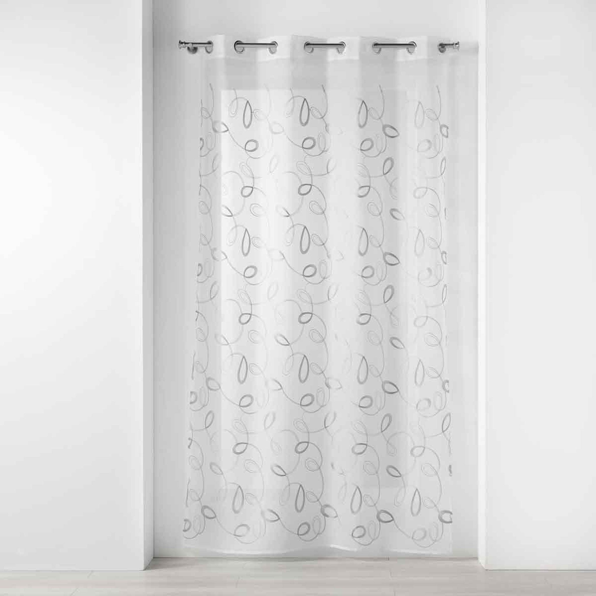 Douceur d'Intérieur Rideau voilage à œillets  hoops  140x240cm gris