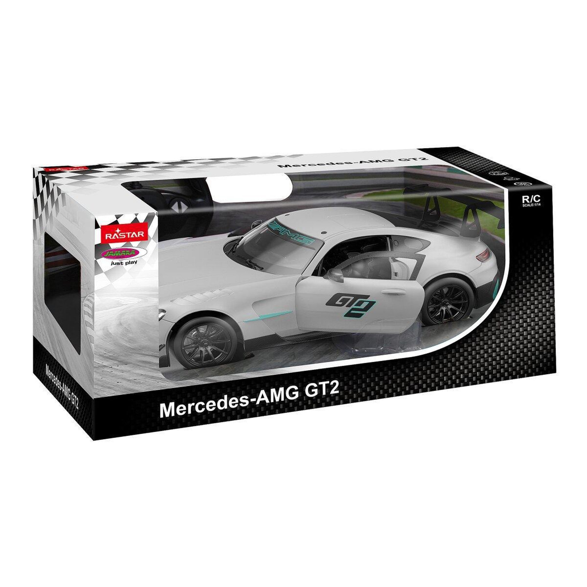 Voir la diapositive 3 : Jamara Mercedes-AMG GT2 1:14 argent portes manuelles