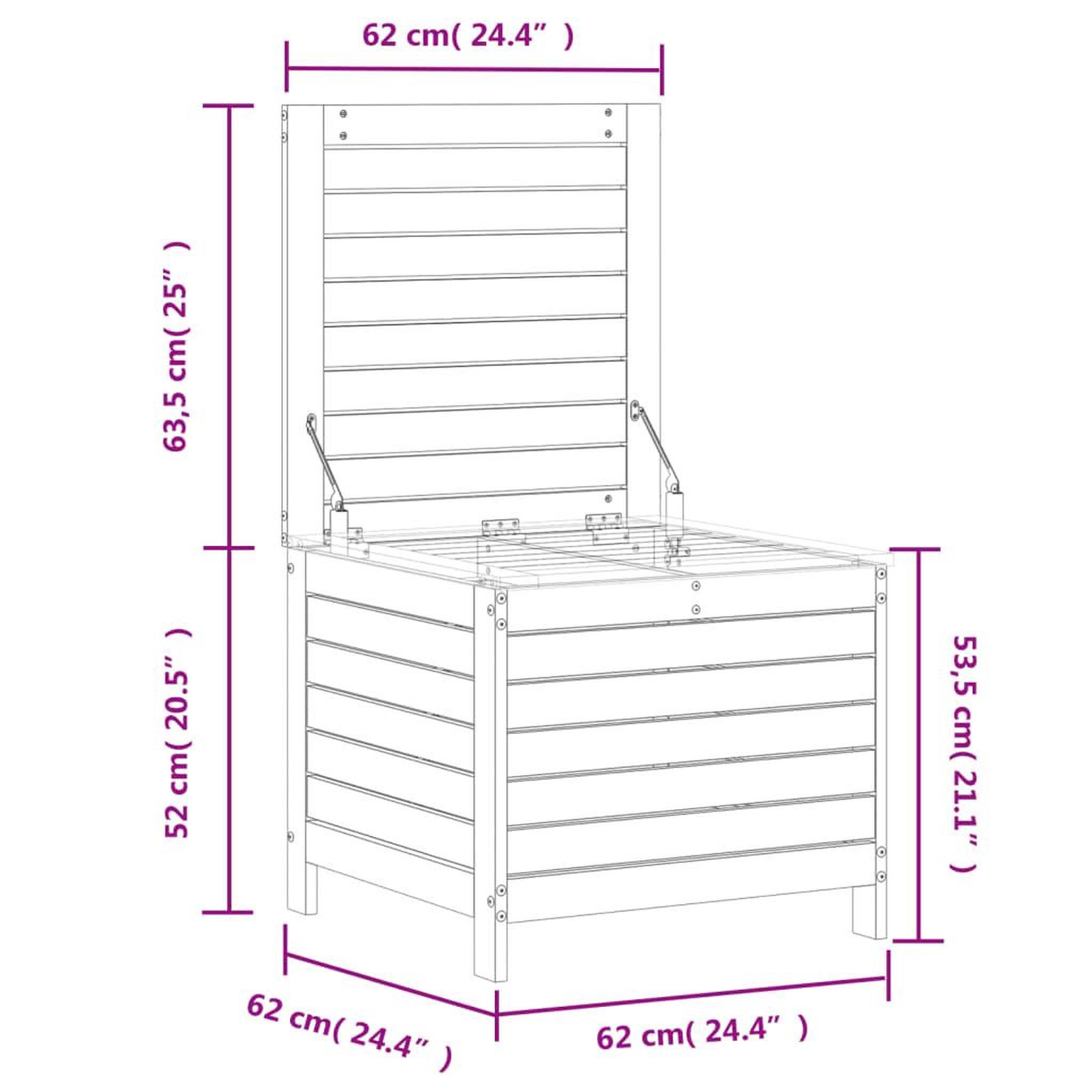Voir la diapositive 6 : VIDAXL Repose-pied de jardin blanc 62x63,5x53,5 cm bois de pin massif