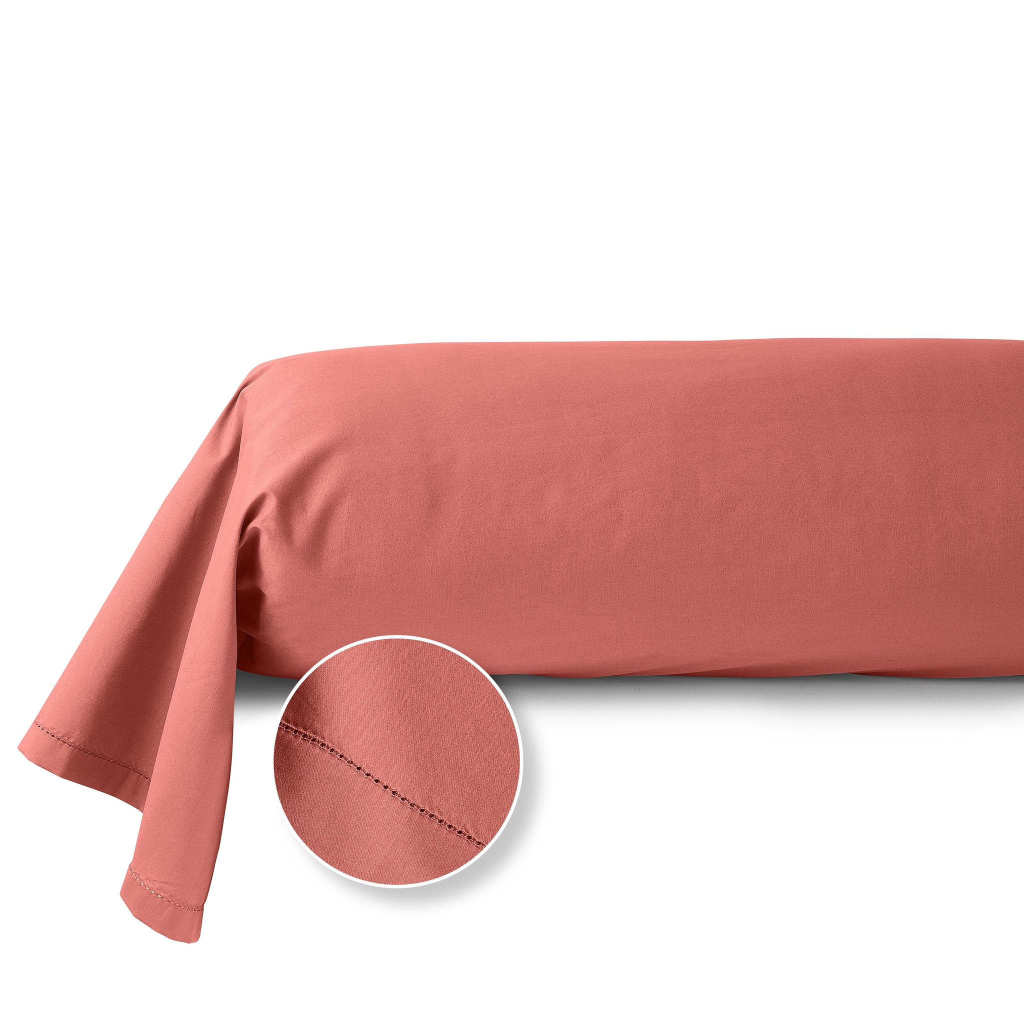 Voir la diapositive 1 : ACTUEL Taie de traversin unie en percale de coton 70 fils - collection permanente