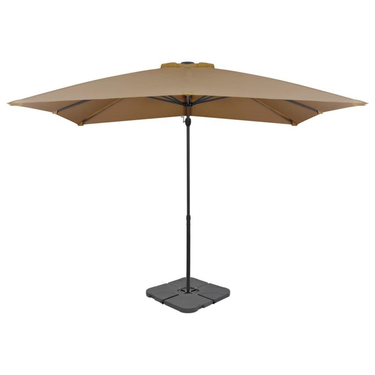 VIDAXL Parasol de jardin avec base portable taupe