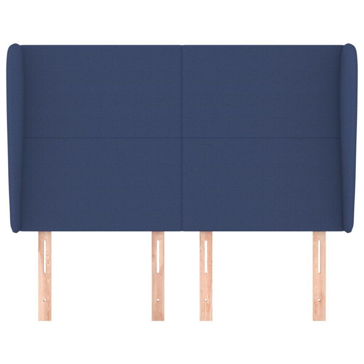 VIDAXL Tete de lit avec oreilles Bleu 147x23x118/128 cm Tissu