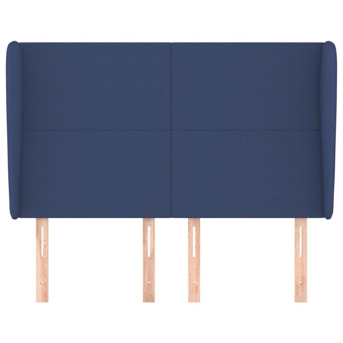 VIDAXL Tete de lit avec oreilles Bleu 147x23x118/128 cm Tissu