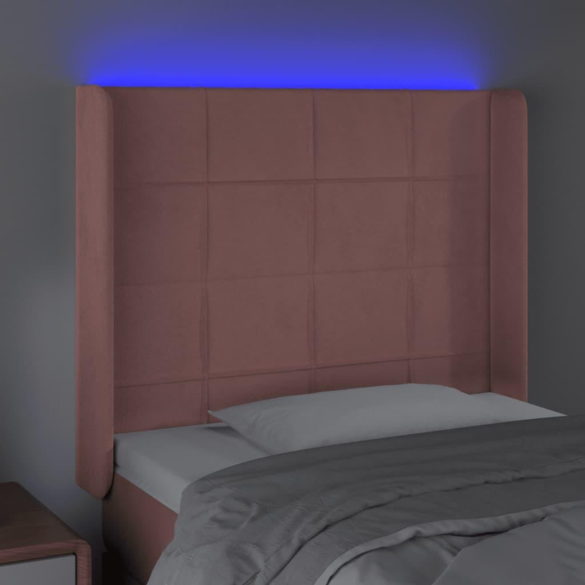 Voir la diapositive 4 : VIDAXL Tete de lit a LED Rose 83x16x118/128 cm Velours
