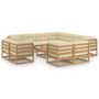 Voir la diapositive 2 : VIDAXL Salon de jardin 12 pcs avec coussins marron miel bois de pin