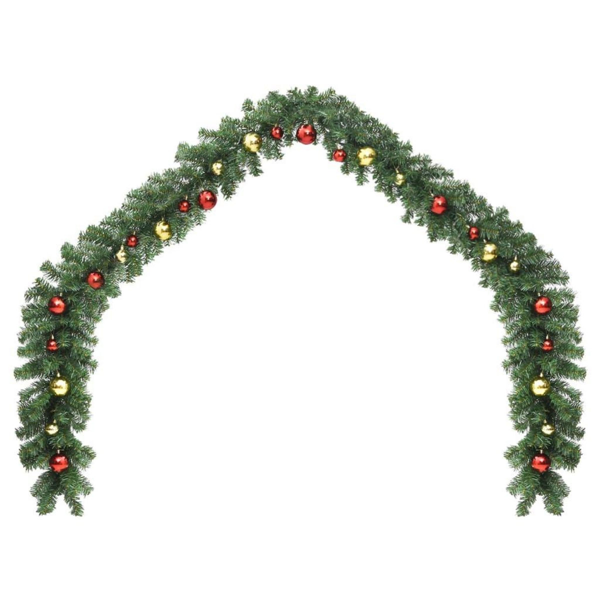 VIDAXL Guirlande de Noël decoree avec boules et lumieres LED 10 m