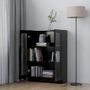 Voir la diapositive 3 : VIDAXL Armoire a vitrine Noir 82,5x30,5x115 cm Bois d'ingenierie
