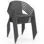 Voir la diapositive 5 : ID MARKET Lot de 6 chaises de jardin THELMA métal et textilène empilables gris anthracite