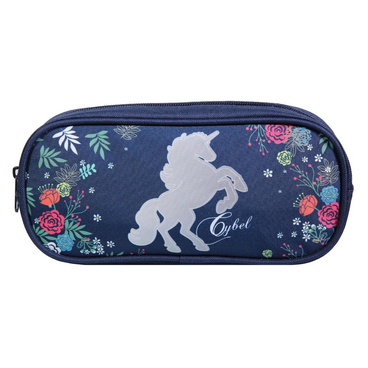 Bagtrotter BAGTROTTER Trousse scolaire rectangulaire Cybel Cheval Licorne Bleu Fleurs