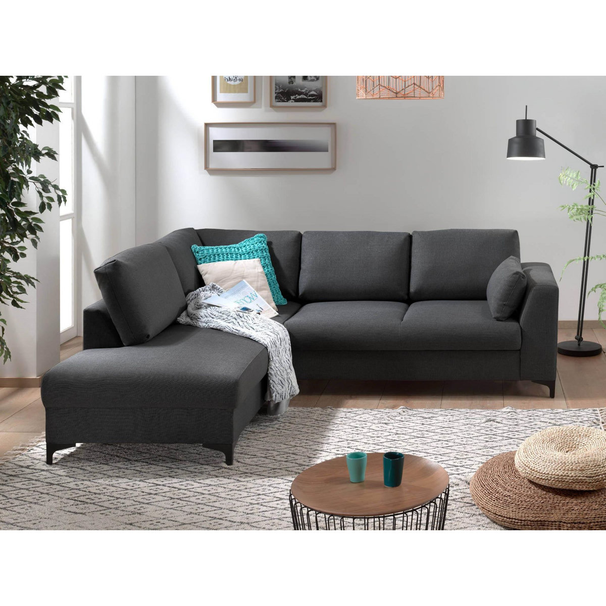 LISA DESIGN Tala - canapé d'angle gauche - convertible - 5 places - en tissu