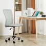 VINSETTO Vinsetto Chaise de bureau ergonomique hauteur réglable piètement chromé pivotant 360° revêtement maille gris