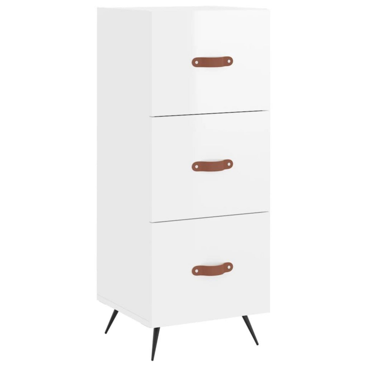 VIDAXL Buffet haut Blanc brillant 34,5x34x180 cm Bois d'ingenierie