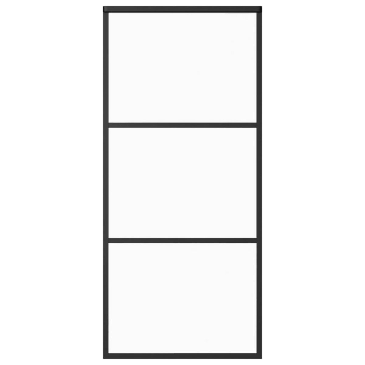 VIDAXL Porte coulissante Verre ESG et aluminium 90x205 cm Noir
