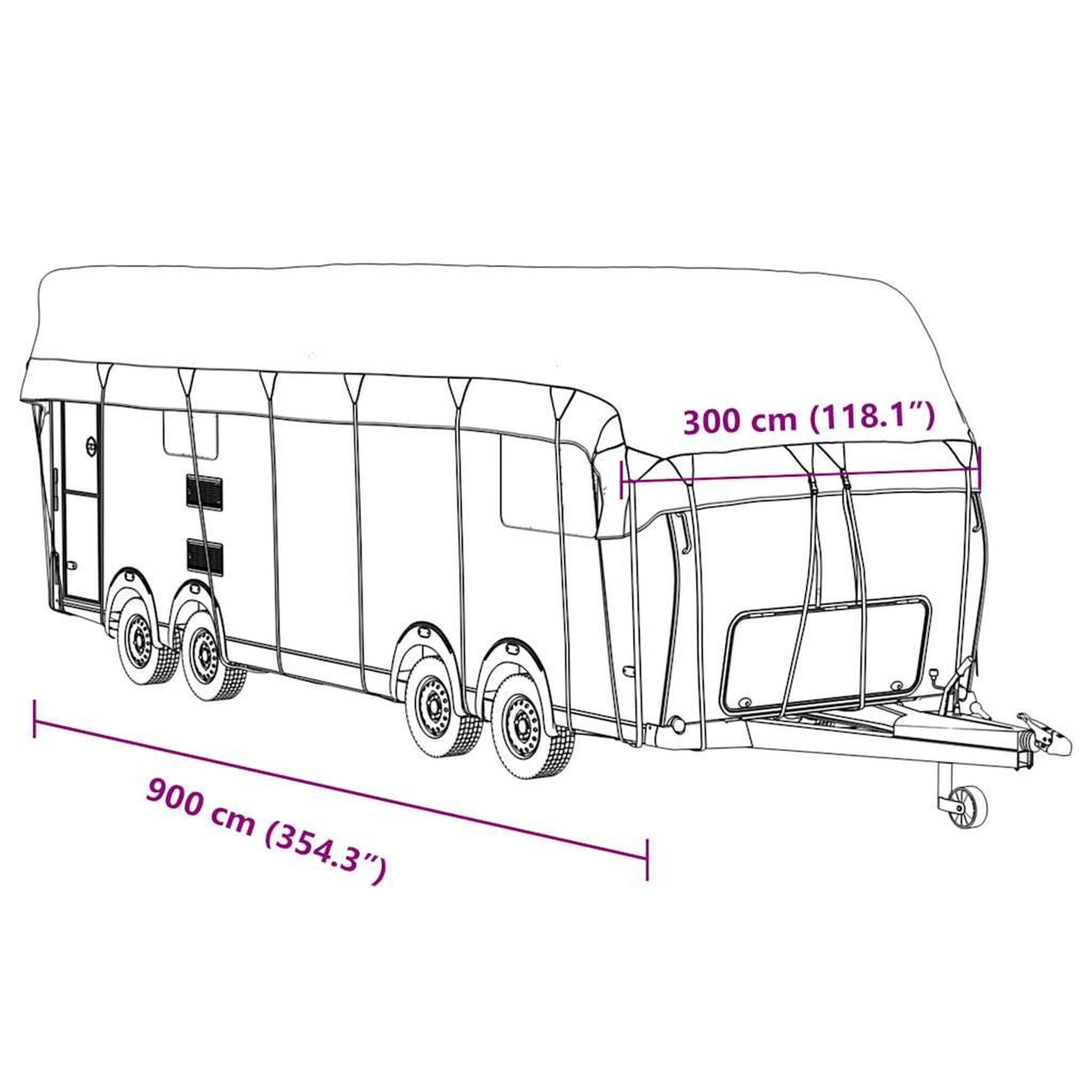 Voir la diapositive 6 : VIDAXL Housse de toit de caravane gris 900x300 cm tissu non tisse