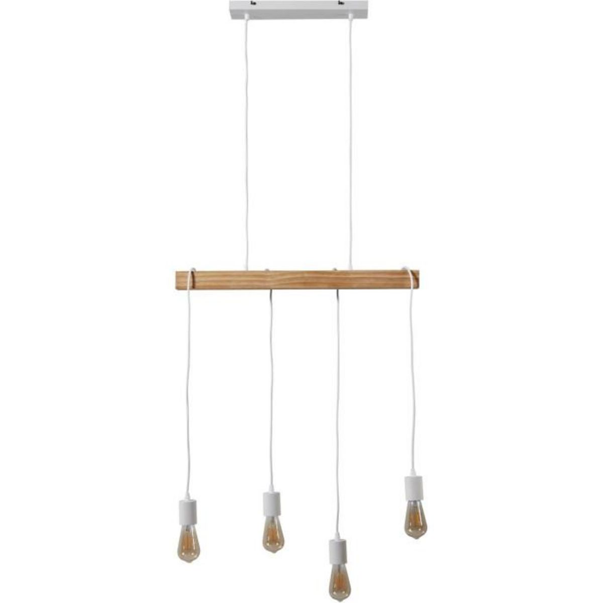 Paris Prix Lampe Suspension 4 Têtes  Forkland  71cm Blanc