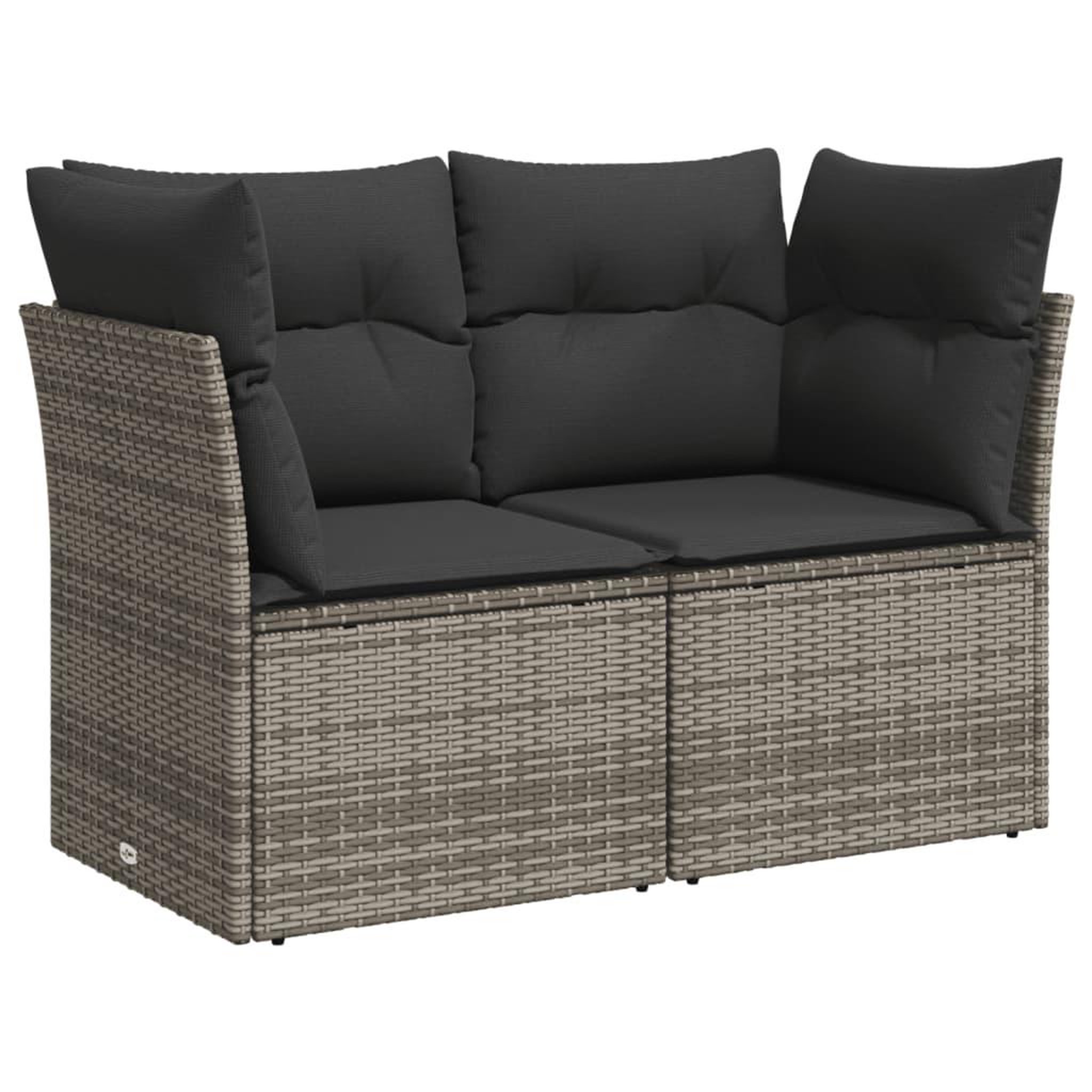 Voir la diapositive 4 : VIDAXL Salon de jardin 9 pcs avec coussins gris resine tressee