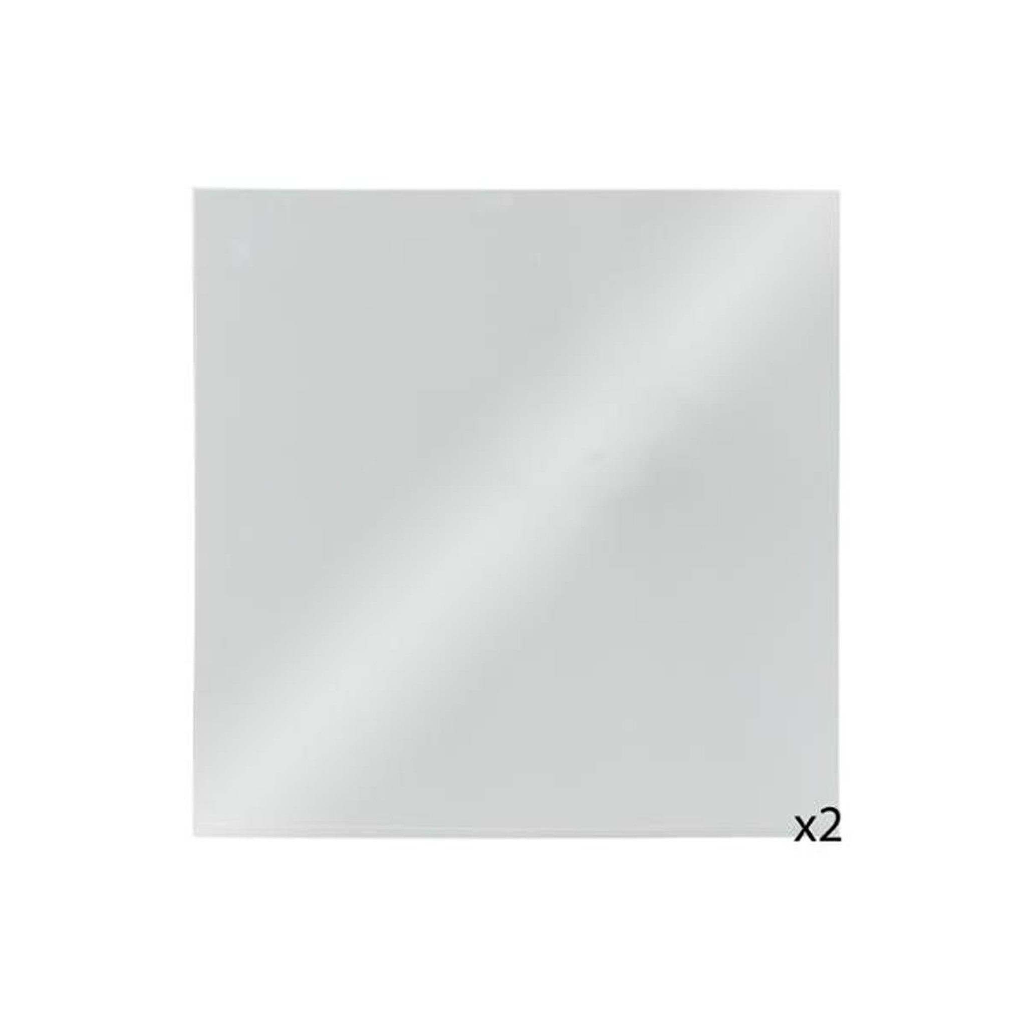 Voir la diapositive 2 : ATMOSPHERA Lot de 2 Miroirs Adhésifs  Carré  40x40cm Argent