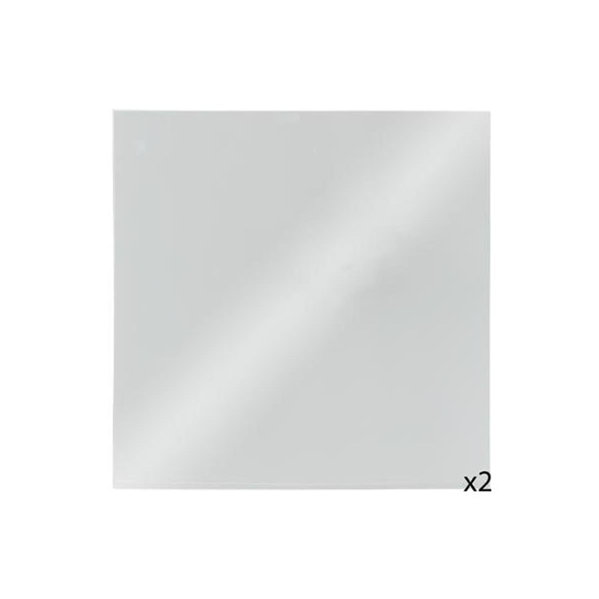 ATMOSPHERA Lot de 2 Miroirs Adhésifs  Carré  40x40cm Argent