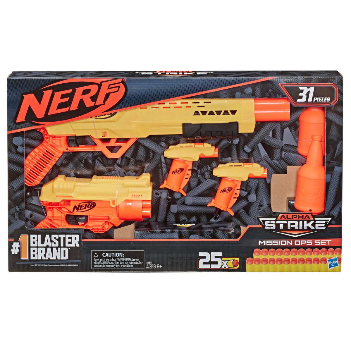 HASBRO Kit de mission blasters + accessoires et 25 fléchettes - Nerf Alpha Strike