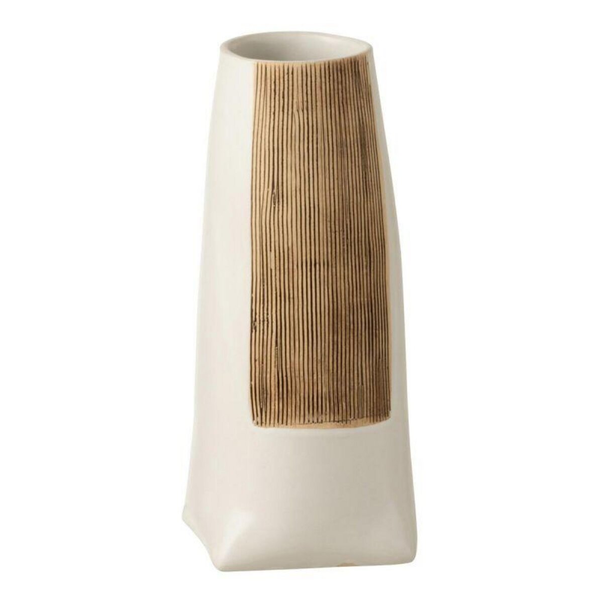 Paris Prix Vase Déco en Céramique  Ibiza  29cm Marron & Blanc