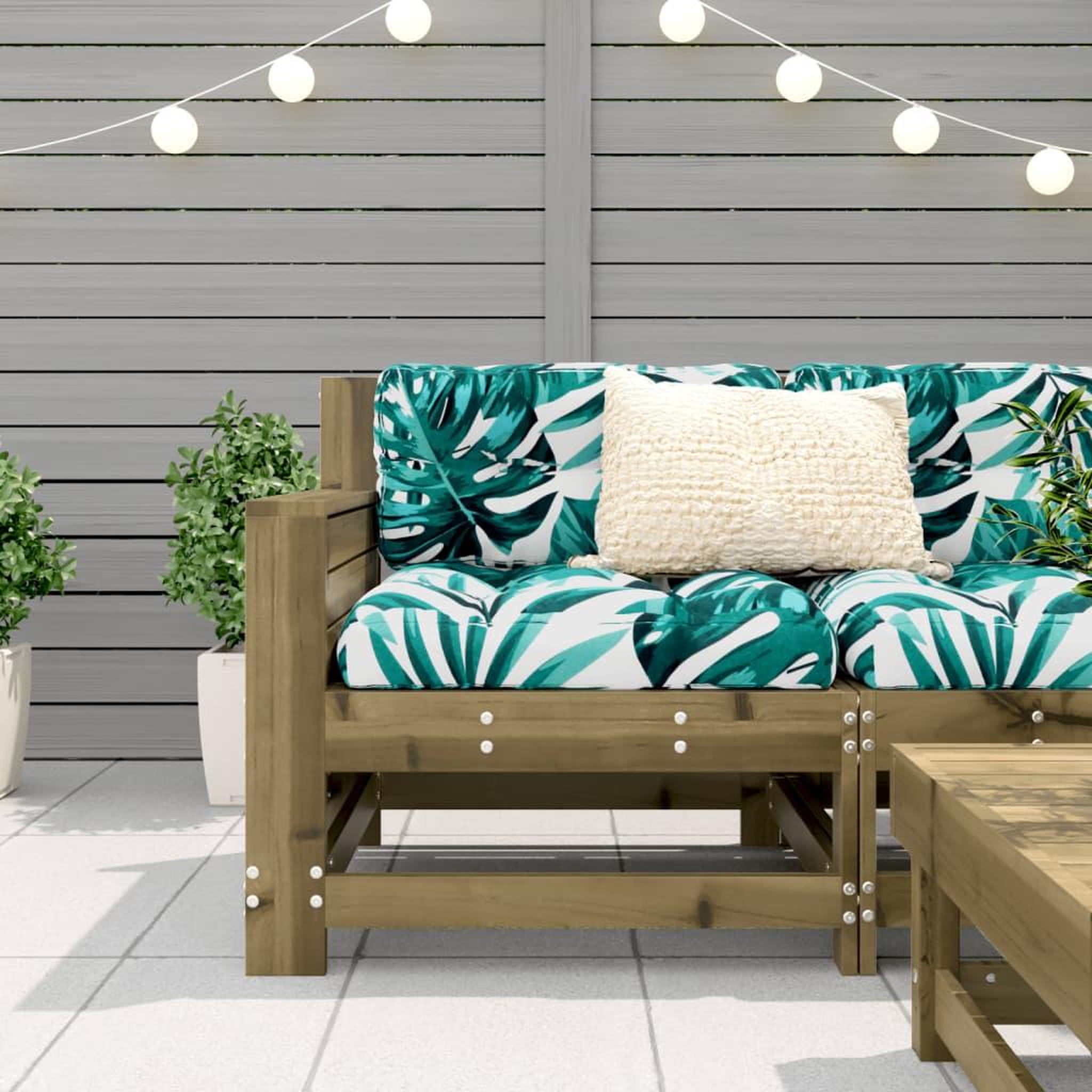 Voir la diapositive 3 : VIDAXL Canape de jardin accoudoir 69x62x70,5 cm bois de pin impregne