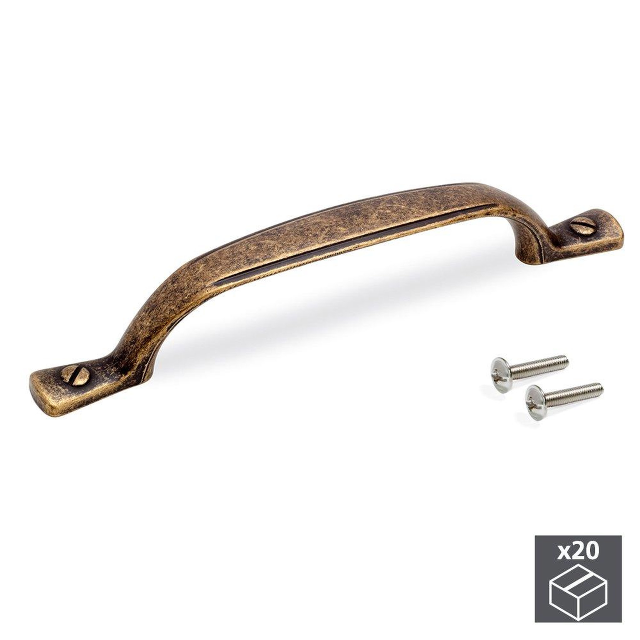 EMUCA SRL Lot de 20 poignées pour meuble Nairobi en zamak finition bronze avec entraxe 96 mm