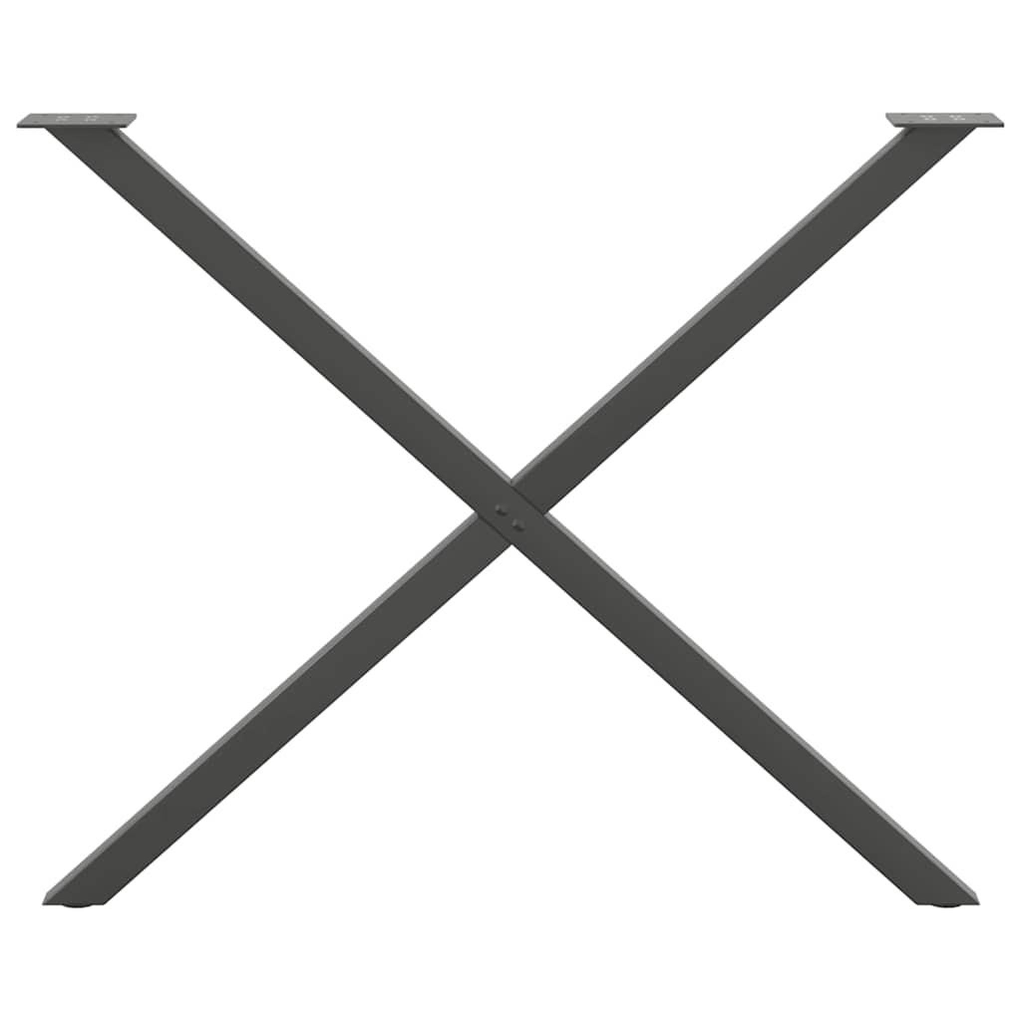 Voir la diapositive 5 : VIDAXL Pieds de table a manger forme de X 2 pcs 90x(72-73) cm acier