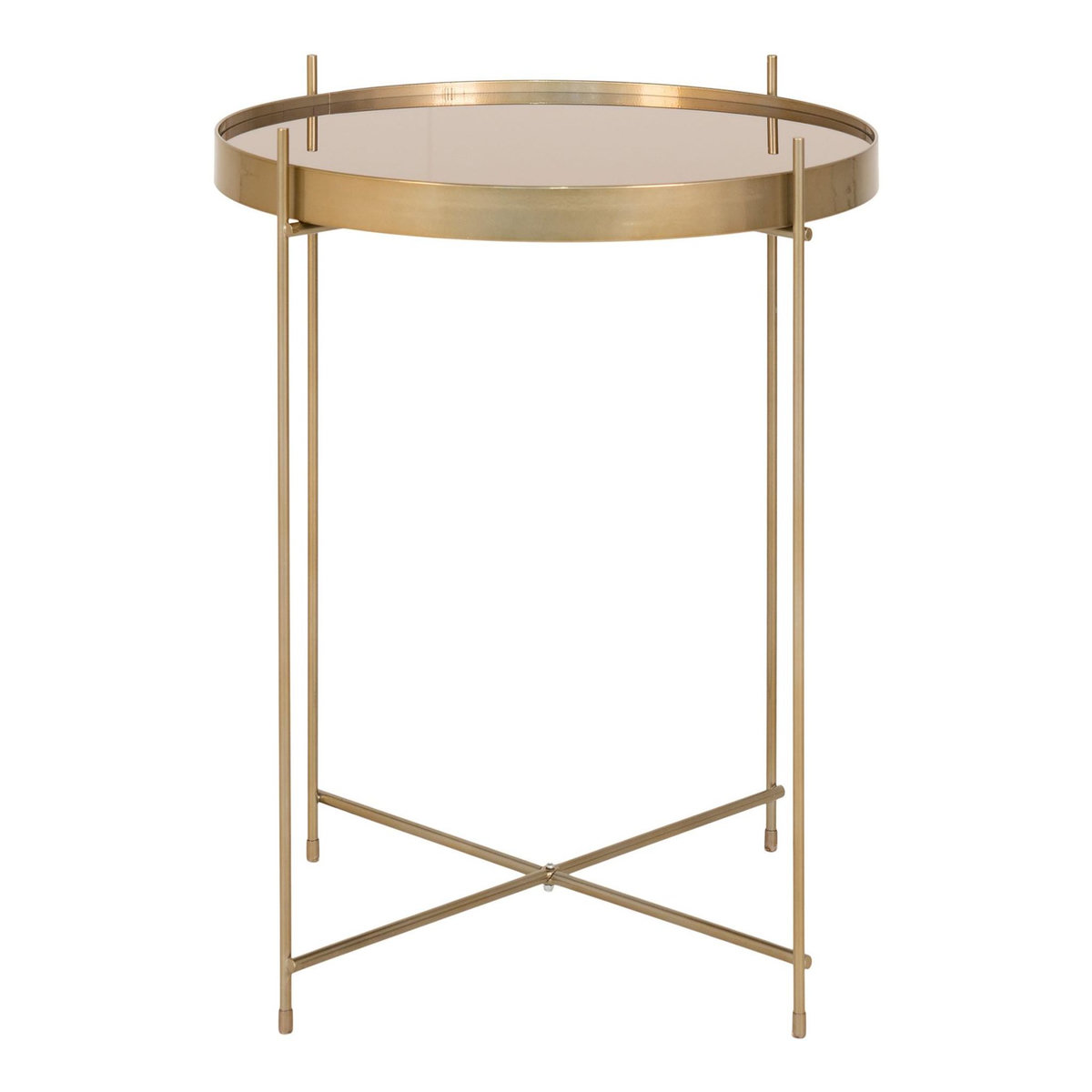 LISA DESIGN Glina - table basse ronde - métal et verre - 48 cm
