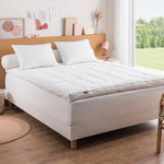 DUNLOPILLO Surmatelas Premium Naturel - 10% duvet. Coloris disponibles : Blanc