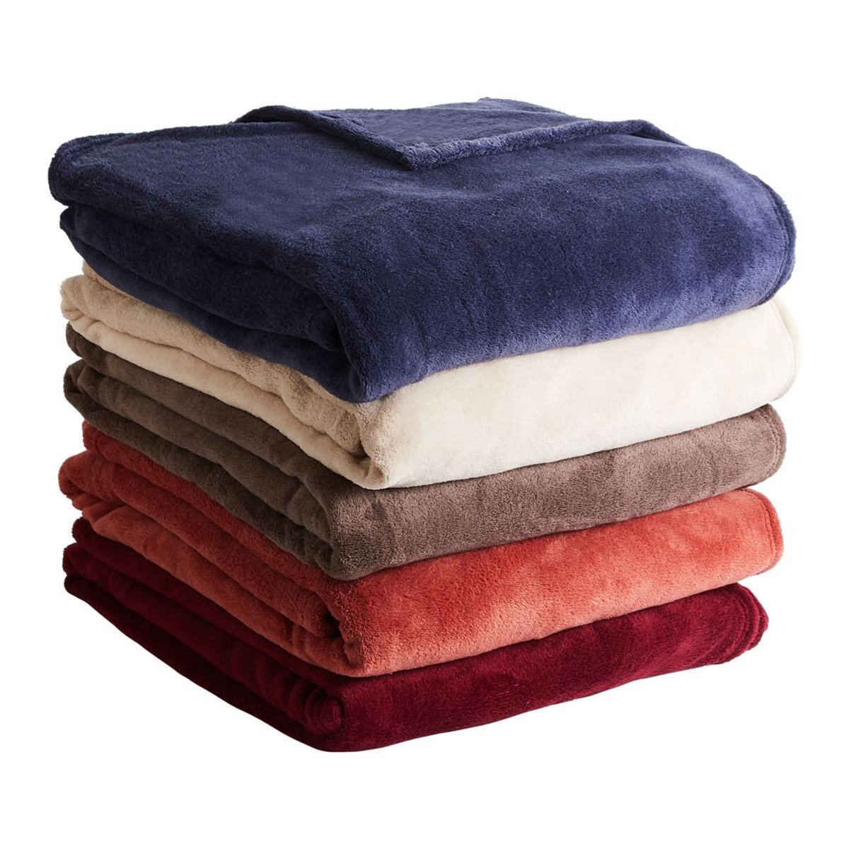 ACTUEL Plaid, couvre-lit, jeté de canapé uni douceur en polyester 240 g/m²