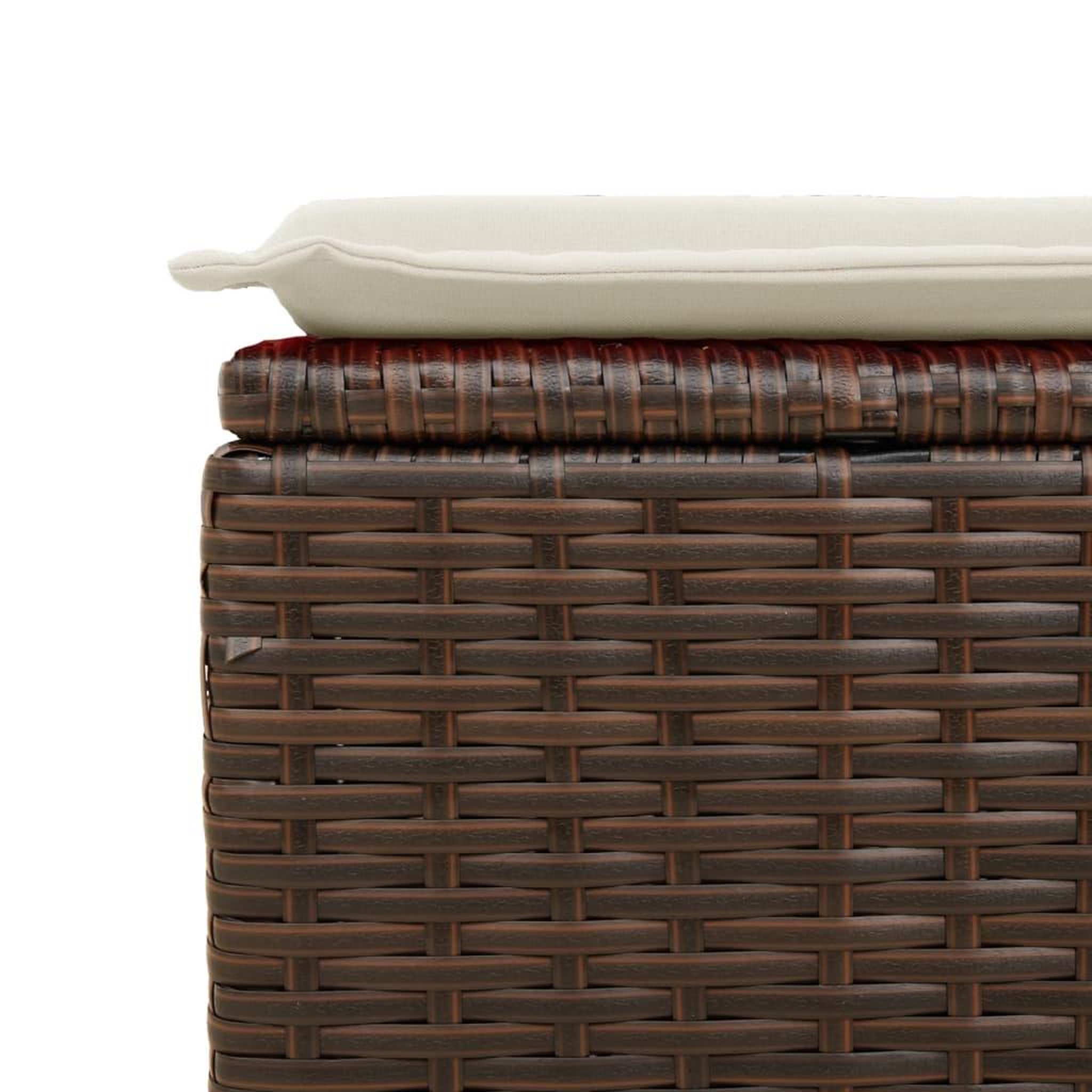 Voir la diapositive 5 : VIDAXL Tabouret de jardin avec coussin brun 55x55x37 cm resine tressee