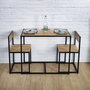 Voir la diapositive 2 : The Home Deco Factory Ensemble table et 2 chaises en MDF et Métal - Noir et Beige