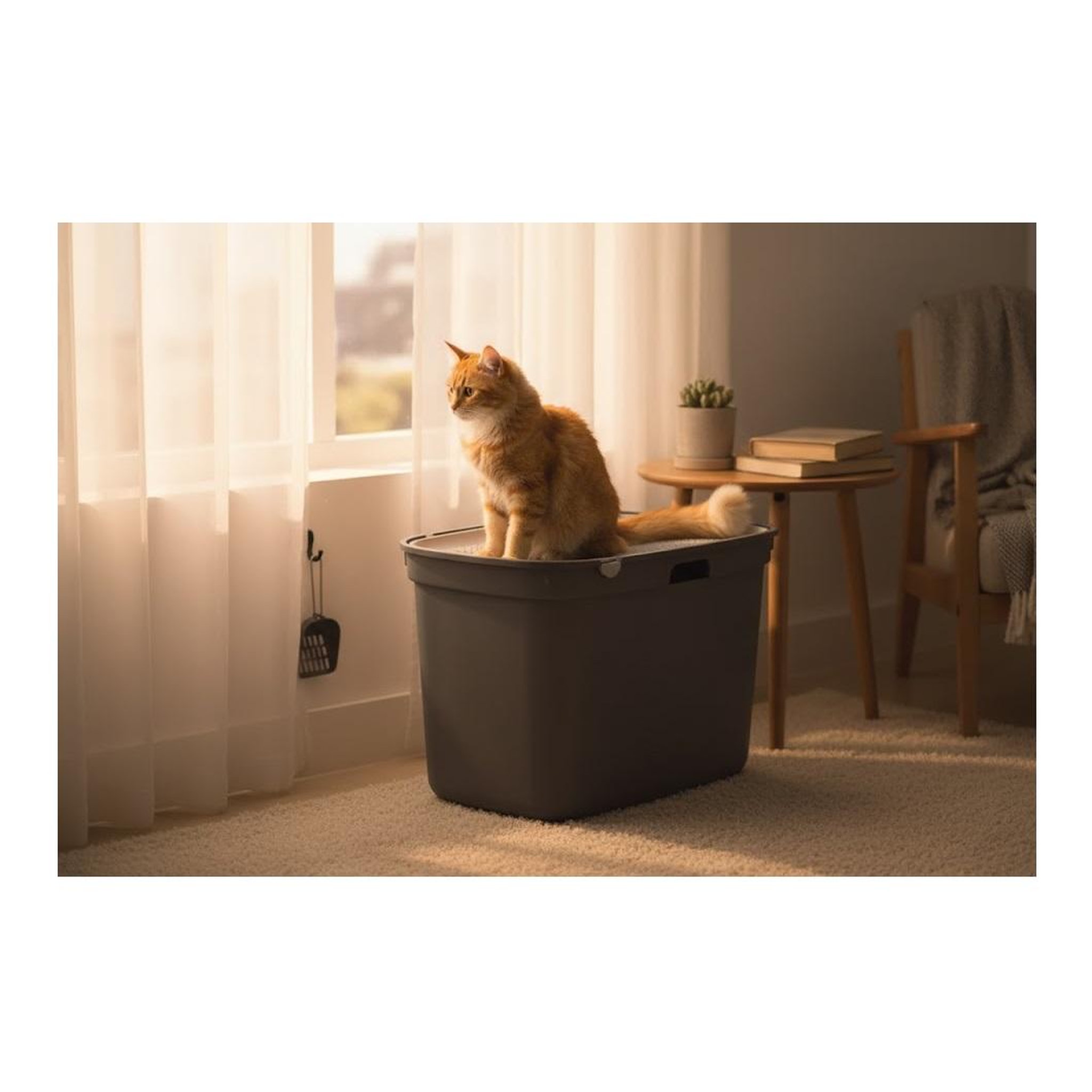 Voir la diapositive 2 : Eden Bac a litière pour chat entrée par le dessus kato