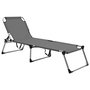 Voir la diapositive 1 : VIDAXL Chaise longue pliable extra haute pour seniors Gris Aluminium