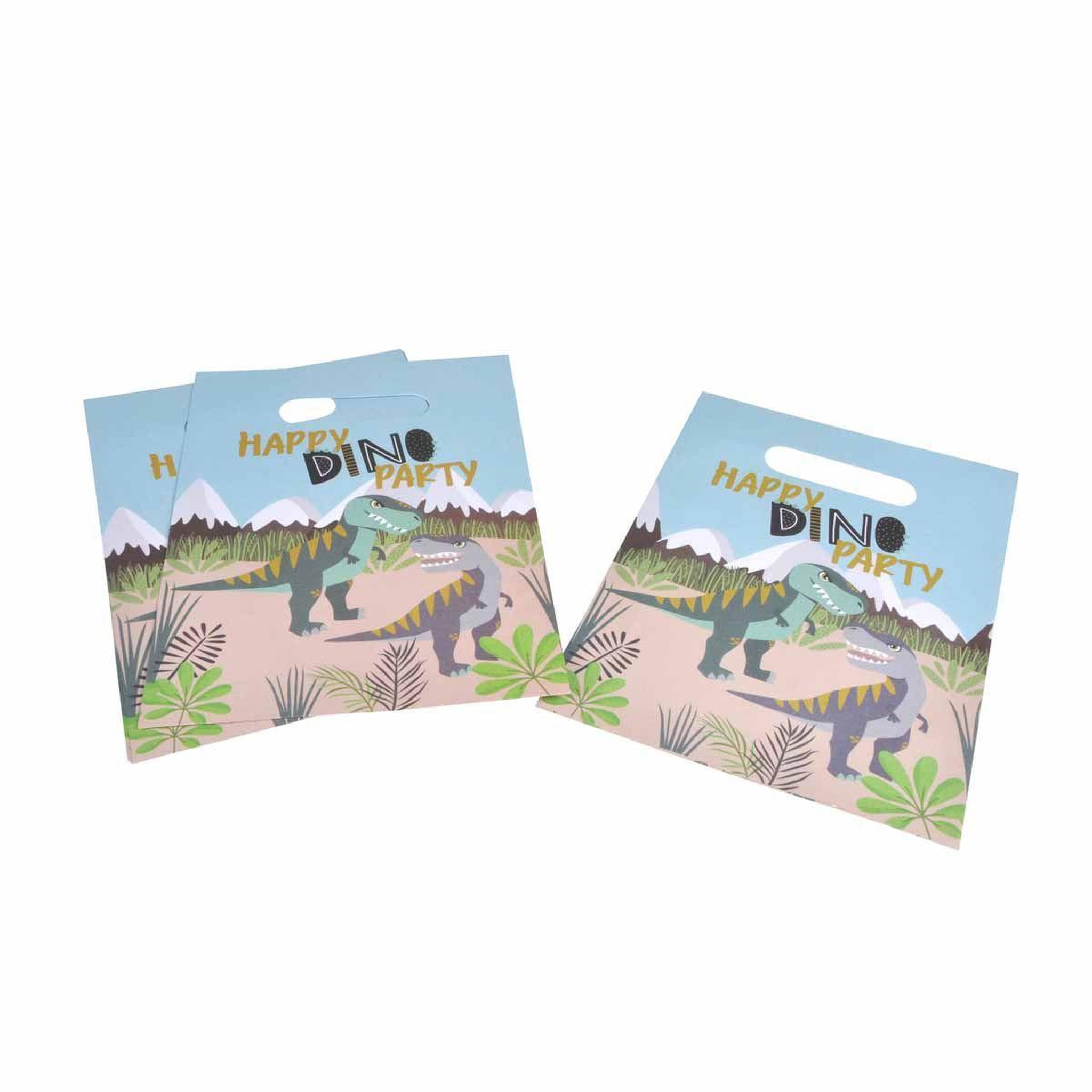 Voir la diapositive 1 : HOMEA Lot de 6 Sacs à Bonbons  Happy Dino  23cm Multicolore