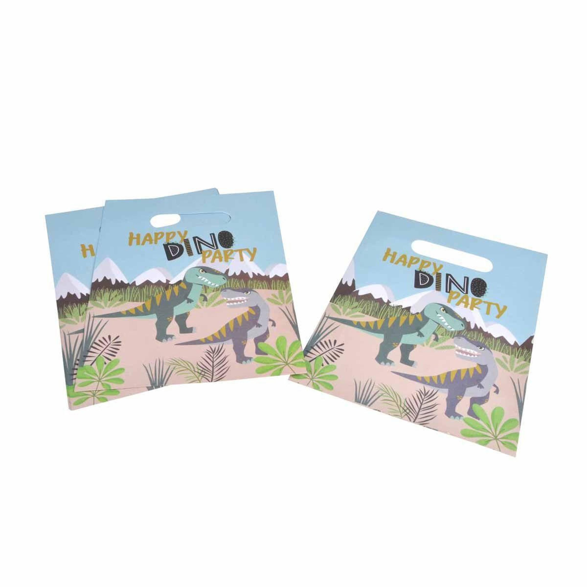 Paris Prix Lot de 6 Sacs à Bonbons  Happy Dino  23cm Multicolore