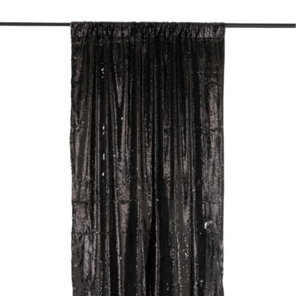Paris Prix Rideau à Passants  Sequin  125x250cm Noir & Argent