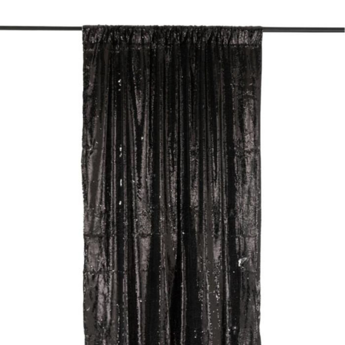 Paris Prix Rideau à Passants  Sequin  125x250cm Noir & Argent