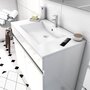  Ensemble Meuble de salle de bain blanc 60cm sur pied + vasque ceramique blanche + miroir led