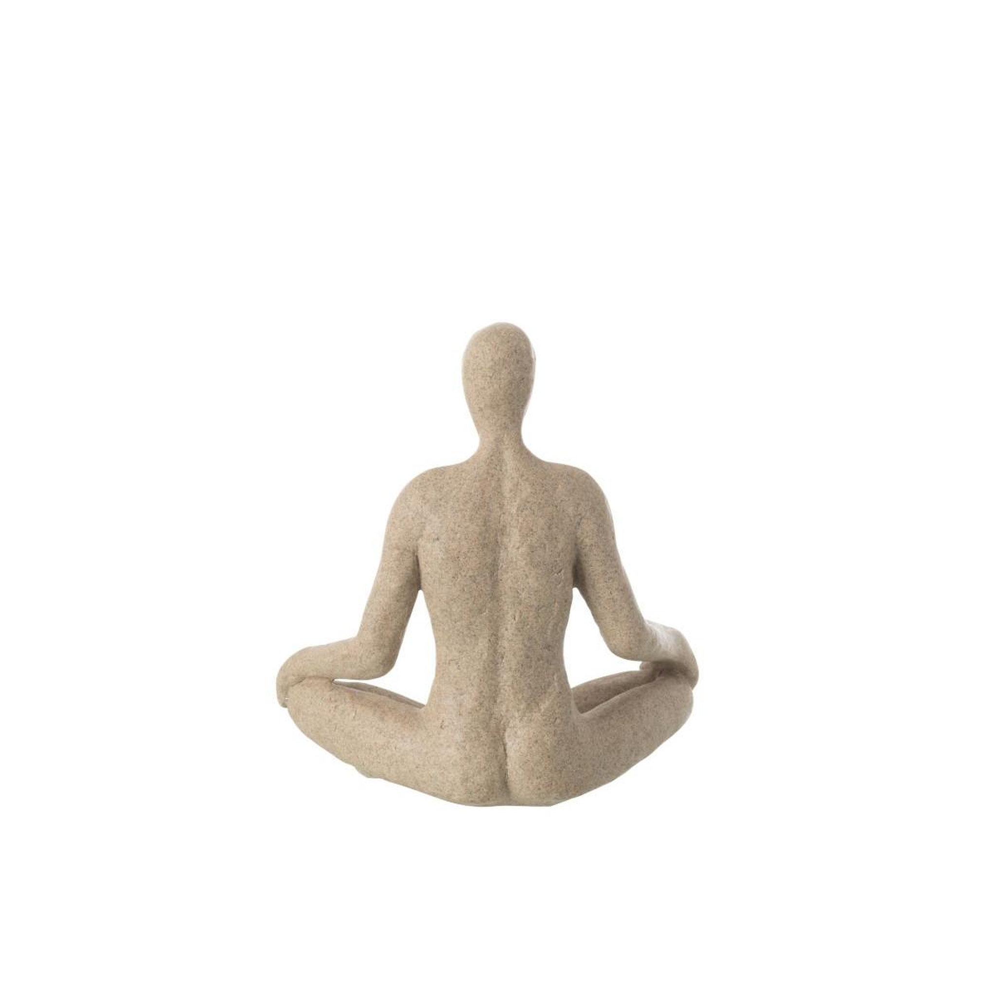 Voir la diapositive 3 : J-LINE Statuette yoga en résine  shawn  31cm beige