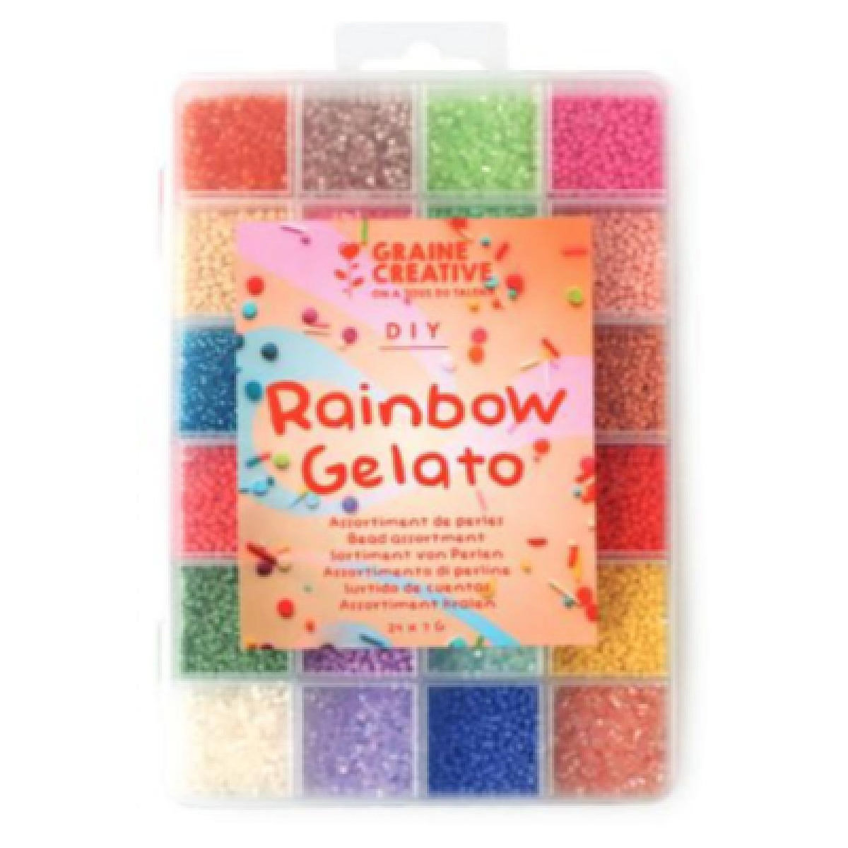 Graine créative Assortiment de perles de rocailles Rainbow Gelato