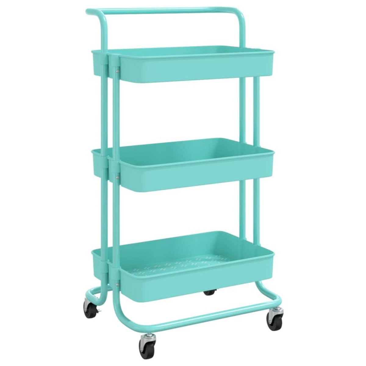 VIDAXL Chariot de cuisine 3 niveaux Turquoise 42x35x85 cm Fer et ABS
