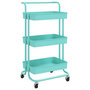 Voir la diapositive 2 : VIDAXL Chariot de cuisine 3 niveaux Turquoise 42x35x85 cm Fer et ABS