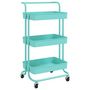 Voir la diapositive 2 : VIDAXL Chariot de cuisine 3 niveaux Turquoise 42x35x85 cm Fer et ABS