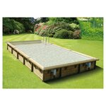 UBBINK Piscine hors sol bois rectangulaire - 500x800x140cm -  Liner Beige -LINEA