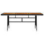 Voir la diapositive 2 : VIDAXL Table de jardin Noir 160x70x72 cm Resine tressee et acacia