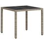 Voir la diapositive 2 : VIDAXL Table de jardin avec dessus en verre gris clair resine tressee