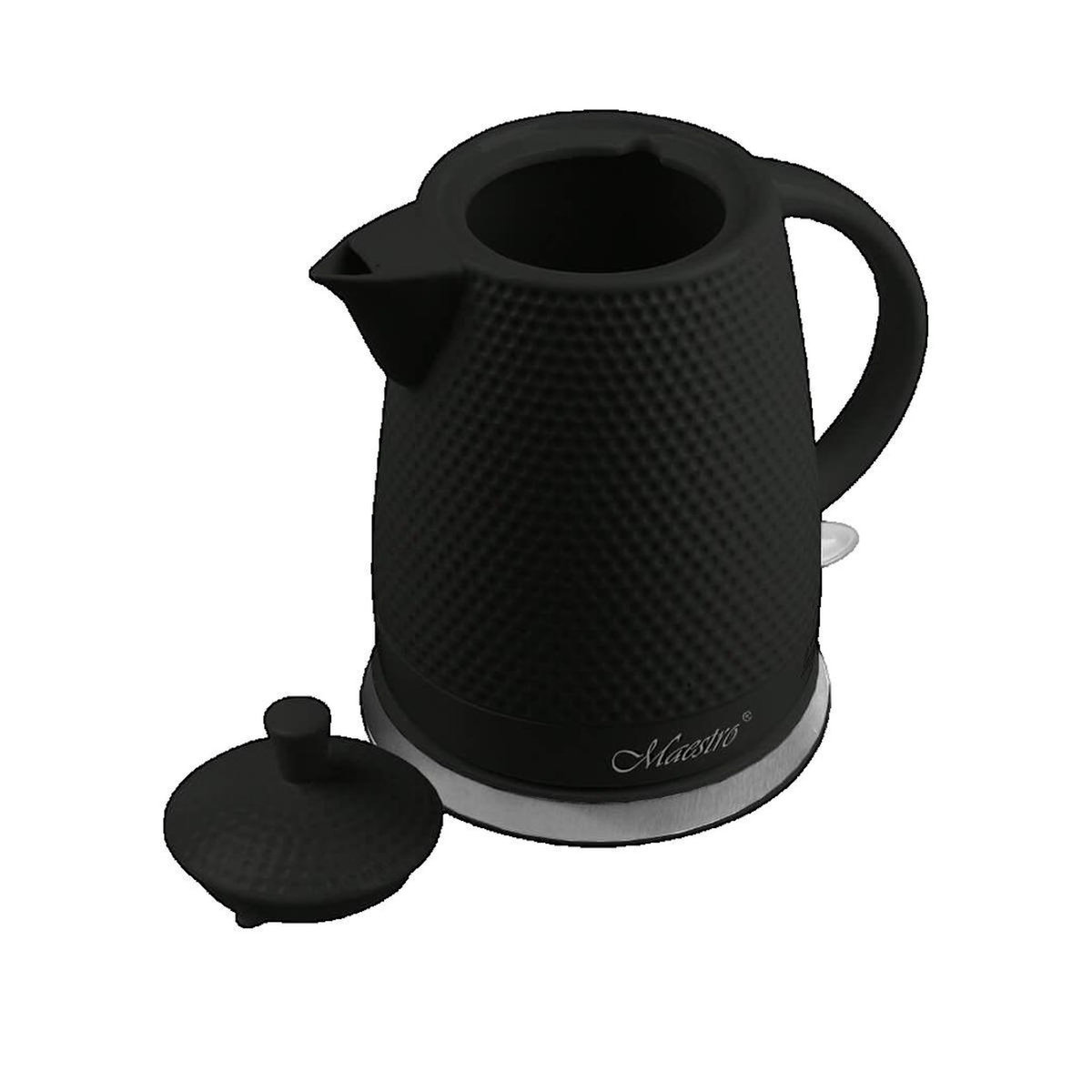 HELLO MAESTRO Bouilloire électrique Maestro MR-069 en céramique 1,5 L 1500 W noir et blanc