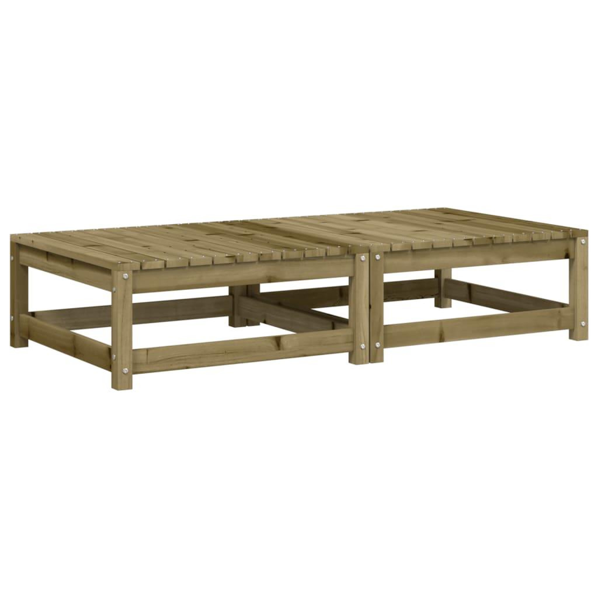Voir la diapositive 4 : VIDAXL Repose-pieds de jardin avec coussins lot de 2 bois pin impregne